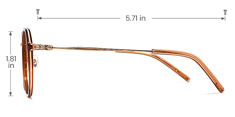 Charlene brown   Plastic  Eyeglasses, size view