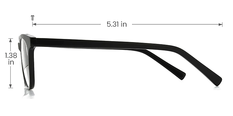 Ava black   Acetate  Eyeglasses, size view