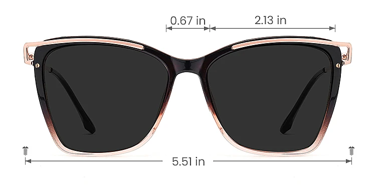 Cili black champagne   Plastic  Sunglasses, size view