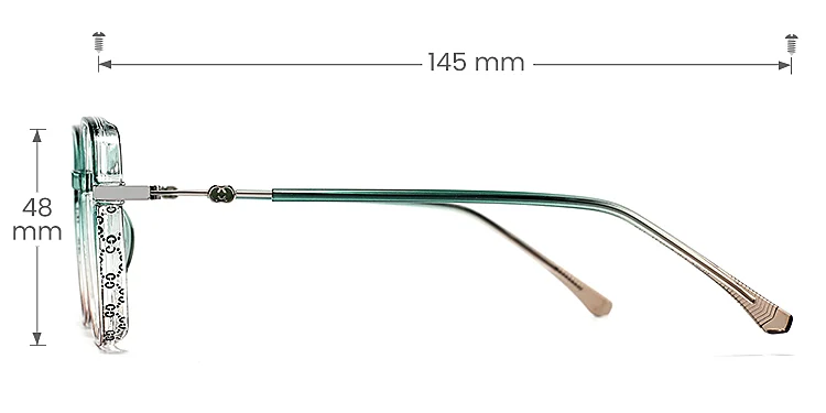 Carolyn green brown   Plastic  Eyeglasses, size view