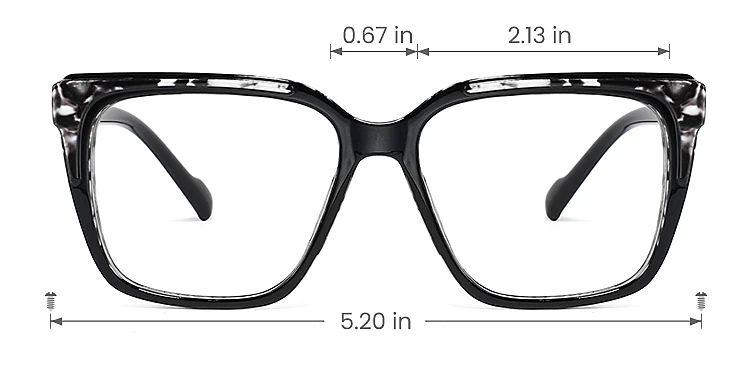 Ophelia black tortoise black   TR90  Eyeglasses, size view