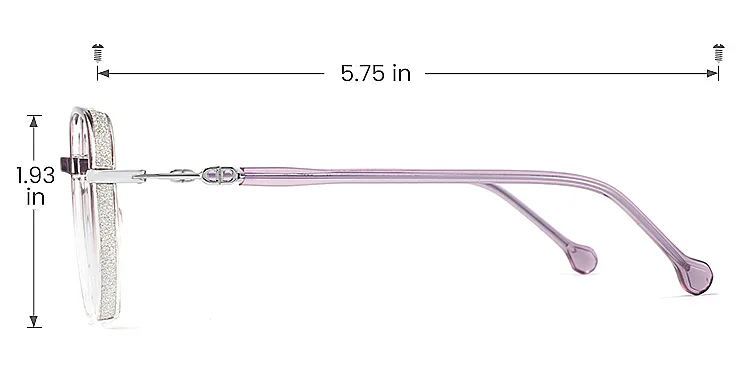 Gerda purple clear   Plastic  Eyeglasses, size view