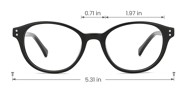 Brenda black   Acetate  Eyeglasses, size view