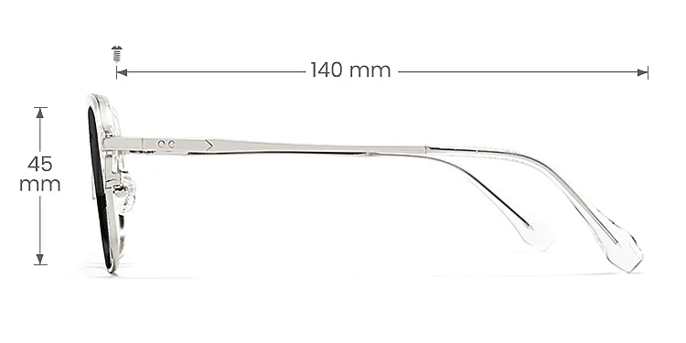 Lorene clear   Metal  Sunglasses, size view