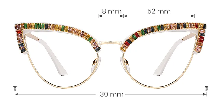 Patty white gold   Metal  Eyeglasses, size view