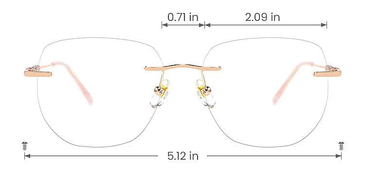 Amara rose gold   Metal  Eyeglasses, size view