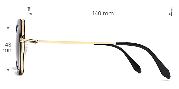 Robecca black   Acetate  Sunglasses, size view