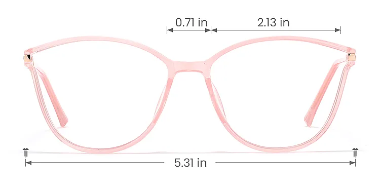 Darleen coral   Plastic  Eyeglasses, size view