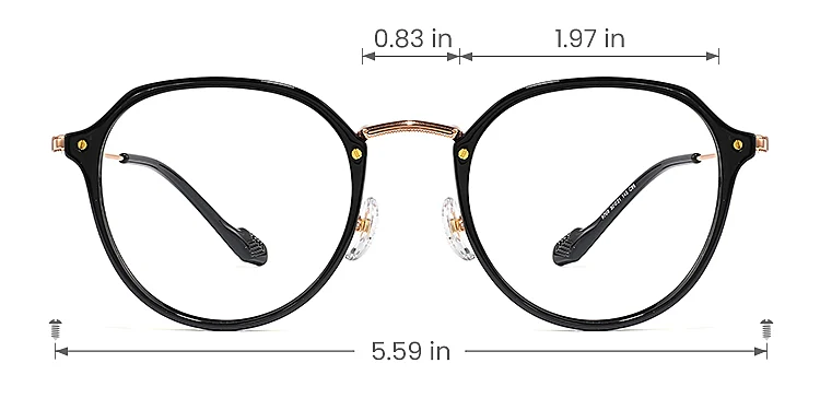 Estelle black   Plastic  Eyeglasses, size view