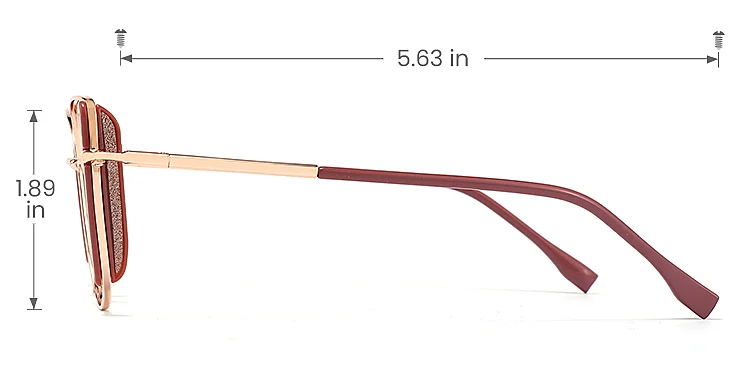 Skylar purple   Metal  Eyeglasses, size view