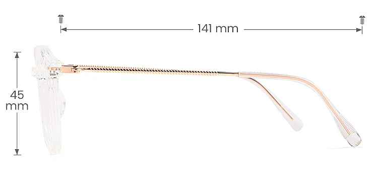 Jett clear   Plastic  Eyeglasses, size view