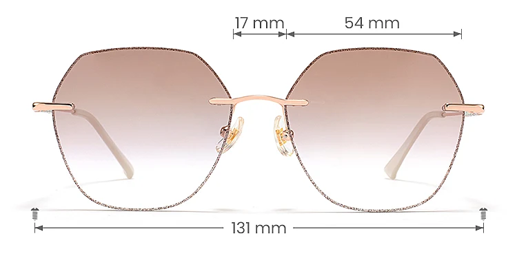 Crystal rose gold   Metal  Sunglasses, size view