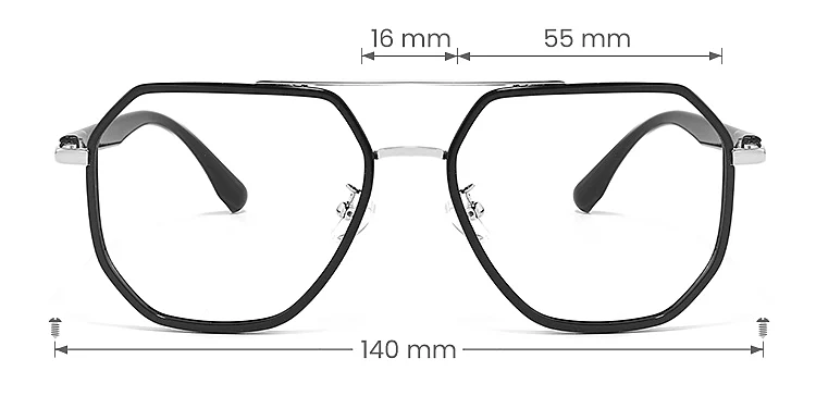 Soleil black silver   Plastic  Eyeglasses, size view