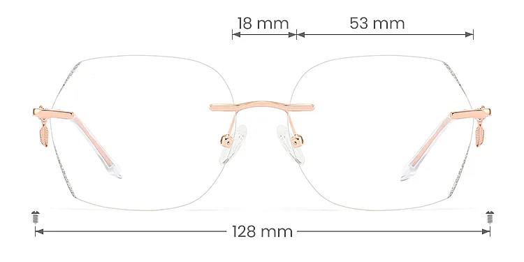 Lilium silver rose gold   Metal  Eyeglasses, size view