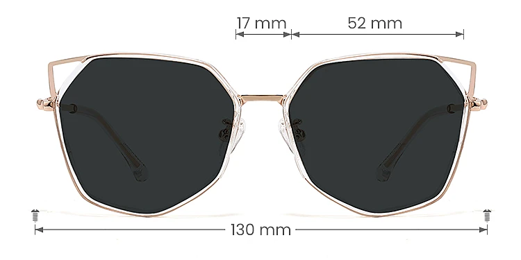 Arya clear   Metal  Sunglasses, size view