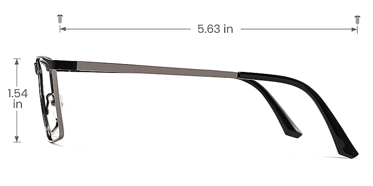 Donat black gun   Metal  Eyeglasses, size view