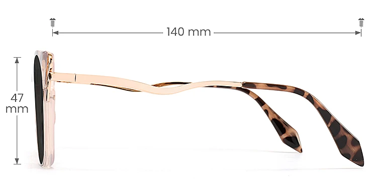 Wallis petal tortoise   TR90  Sunglasses, size view