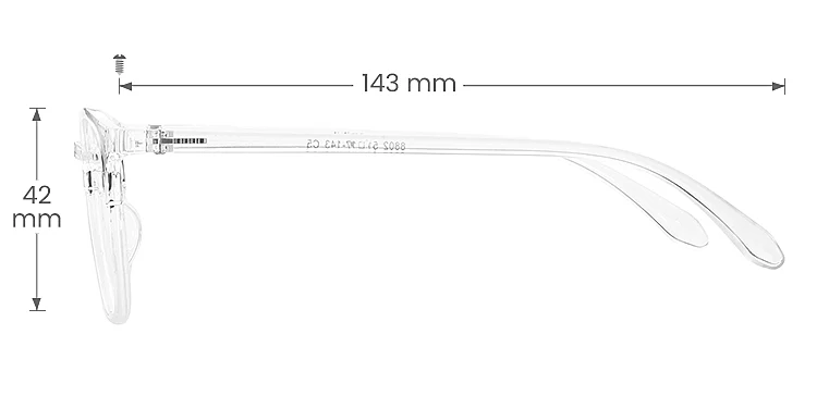 Betty clear   TR90  Eyeglasses, size view