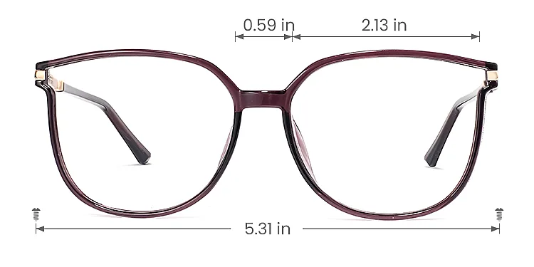 Aysun dark purple   Plastic  Eyeglasses, size view