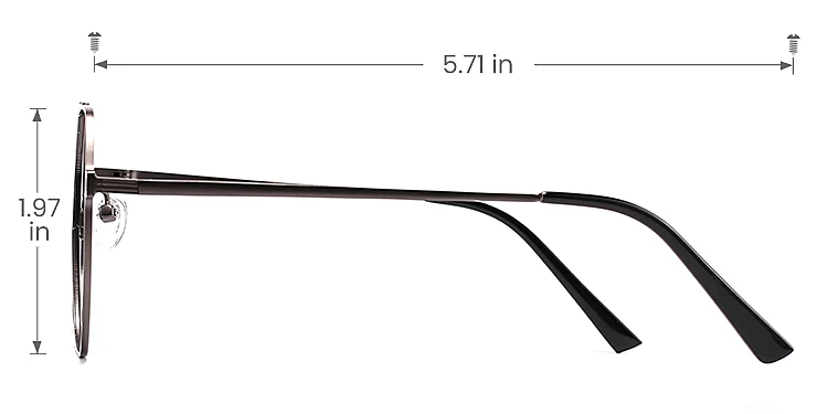 Jeff grey   Metal  Eyeglasses, size view