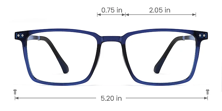 David blue   Plastic  Eyeglasses, size view