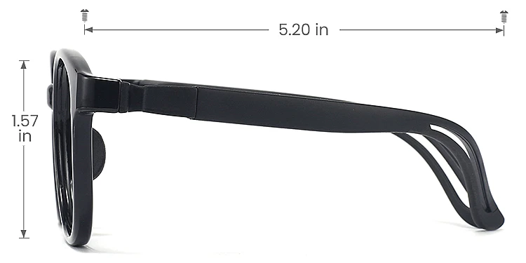 Brielle black   Plastic  Eyeglasses, size view