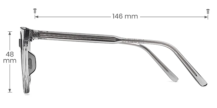 Maureen grey   Plastic  Eyeglasses, size view