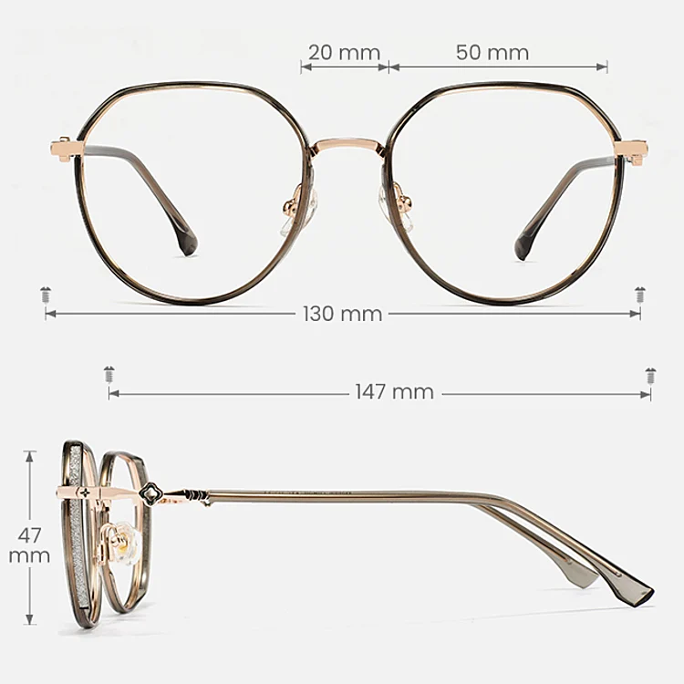 Lala seaweed   Plastic  Eyeglasses, size view
