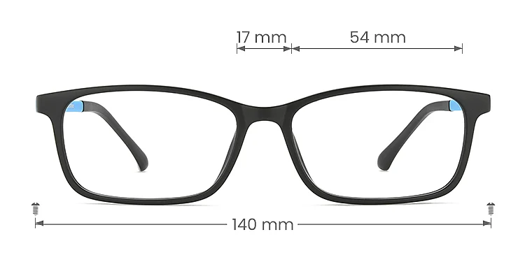 Avery black blue   TR90  Eyeglasses, size view