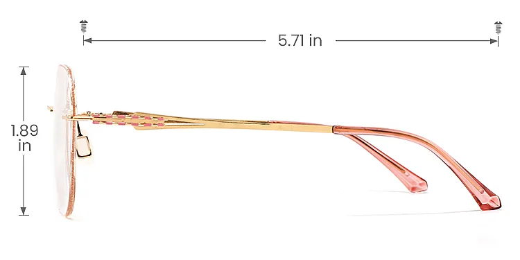 Sasha gold   Metal  Eyeglasses, size view