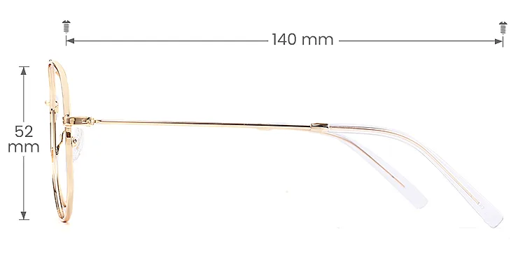 Anais gold   Metal  Eyeglasses, size view