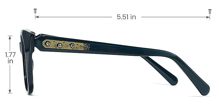 Anahi dark green   Acetate  Eyeglasses, size view