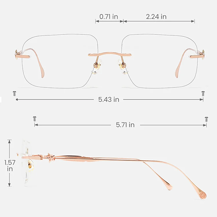 William gold   Titanium  Eyeglasses, size view