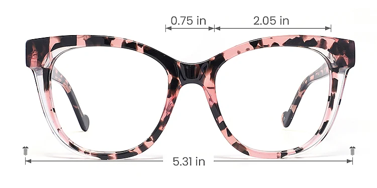 Kisa pink tortoise   Plastic  Eyeglasses, size view