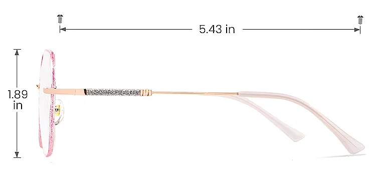 Gem purple pink   Metal  Eyeglasses, size view