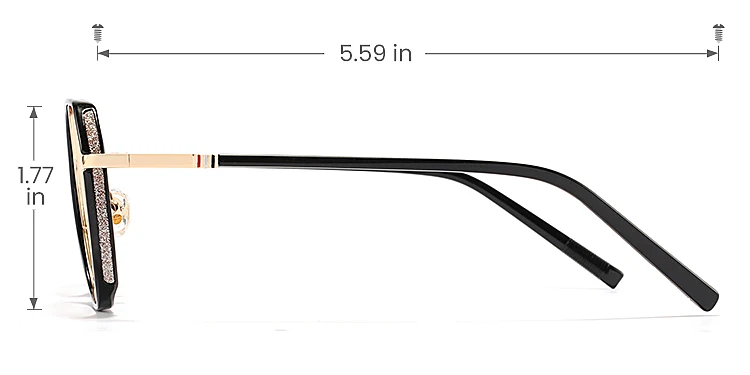 Lovely black   Plastic  Eyeglasses, size view
