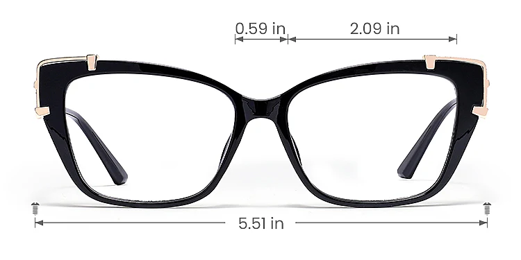 Loup black   Plastic  Eyeglasses, size view
