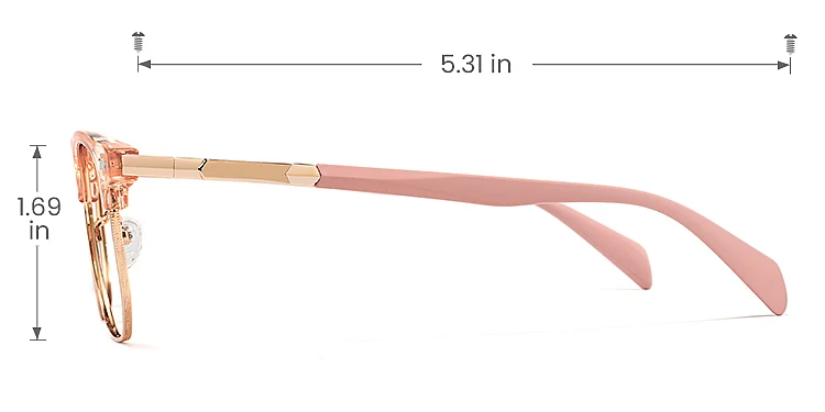 Caitin pink   Metal  Eyeglasses, size view