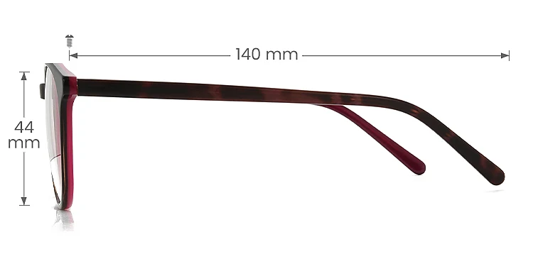 Kelly black red   Acetate  Eyeglasses, size view