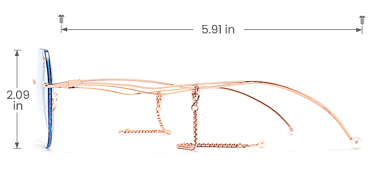 Lavender rose gold   Metal  Sunglasses, size view