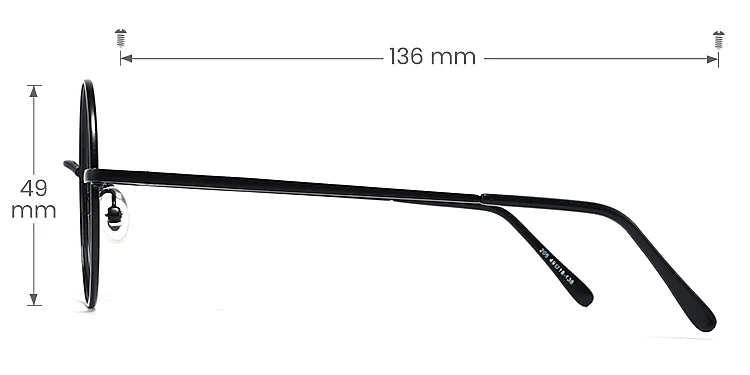Isolde black   Metal  Eyeglasses, size view