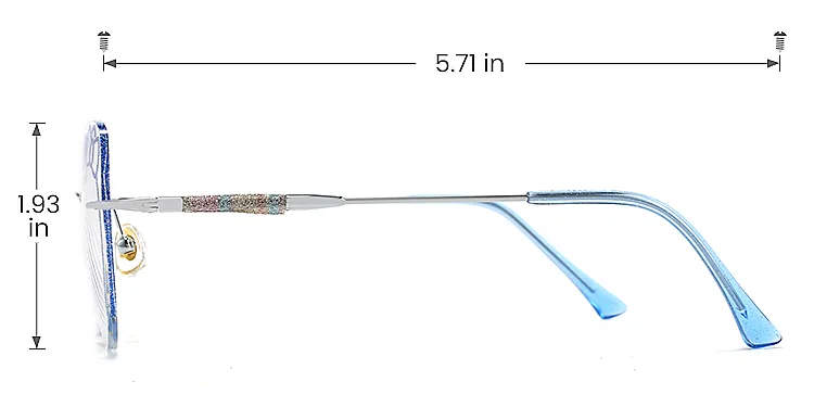 Kitty blue   Metal  Eyeglasses, size view