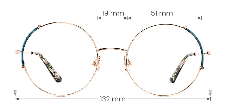 Kalloo dark green rose gold   Metal  Eyeglasses, size view