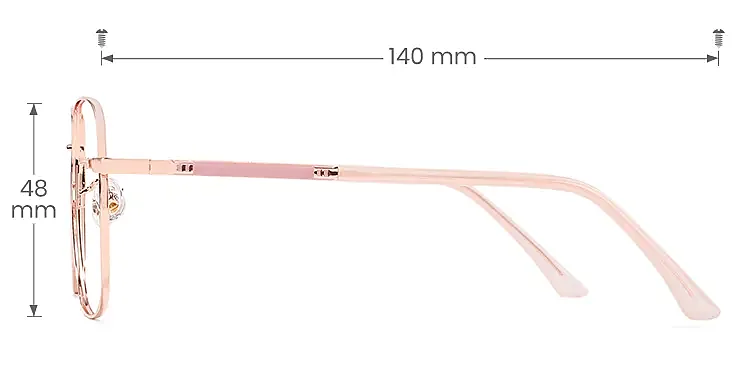 Karine rose gold pink   Metal  Eyeglasses, size view