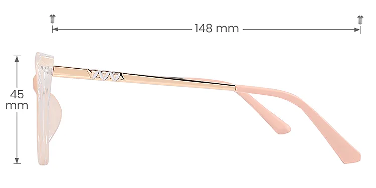 Monie champagne   TR90  Eyeglasses, size view