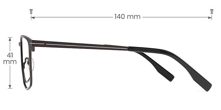 Carter matte gun   Metal  Eyeglasses, size view