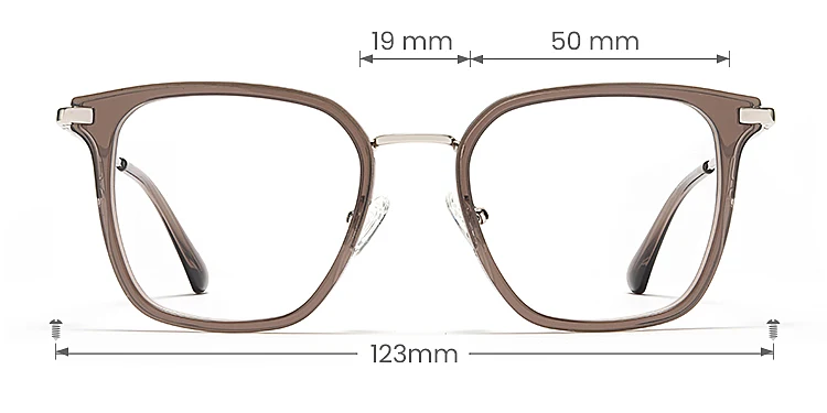 Hazel brown   Plastic  Eyeglasses, size view