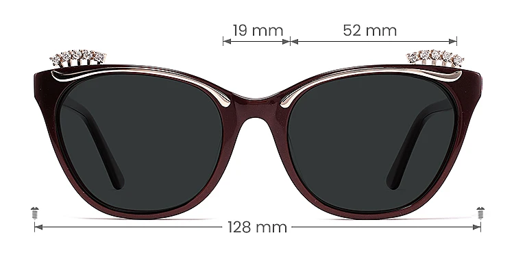 Joleen red   Acetate  Sunglasses, size view