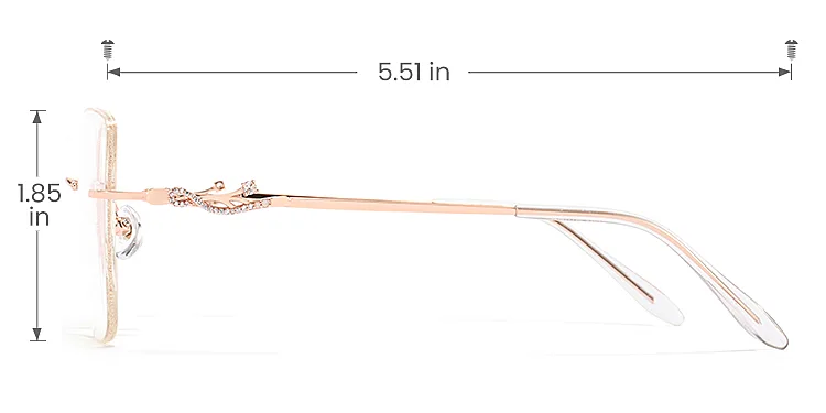 Winky rose gold clear   Metal  Eyeglasses, size view