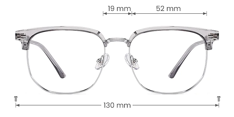 Aviva grey silver   Plastic  Eyeglasses, size view
